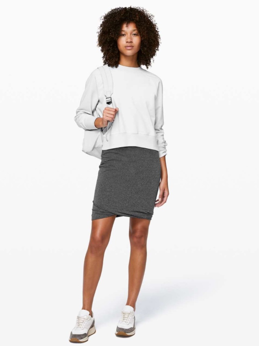 Lululemon Boulevard Bliss Stretchy Pencil Skirt Size 6 Dark Heather Gray Sporty